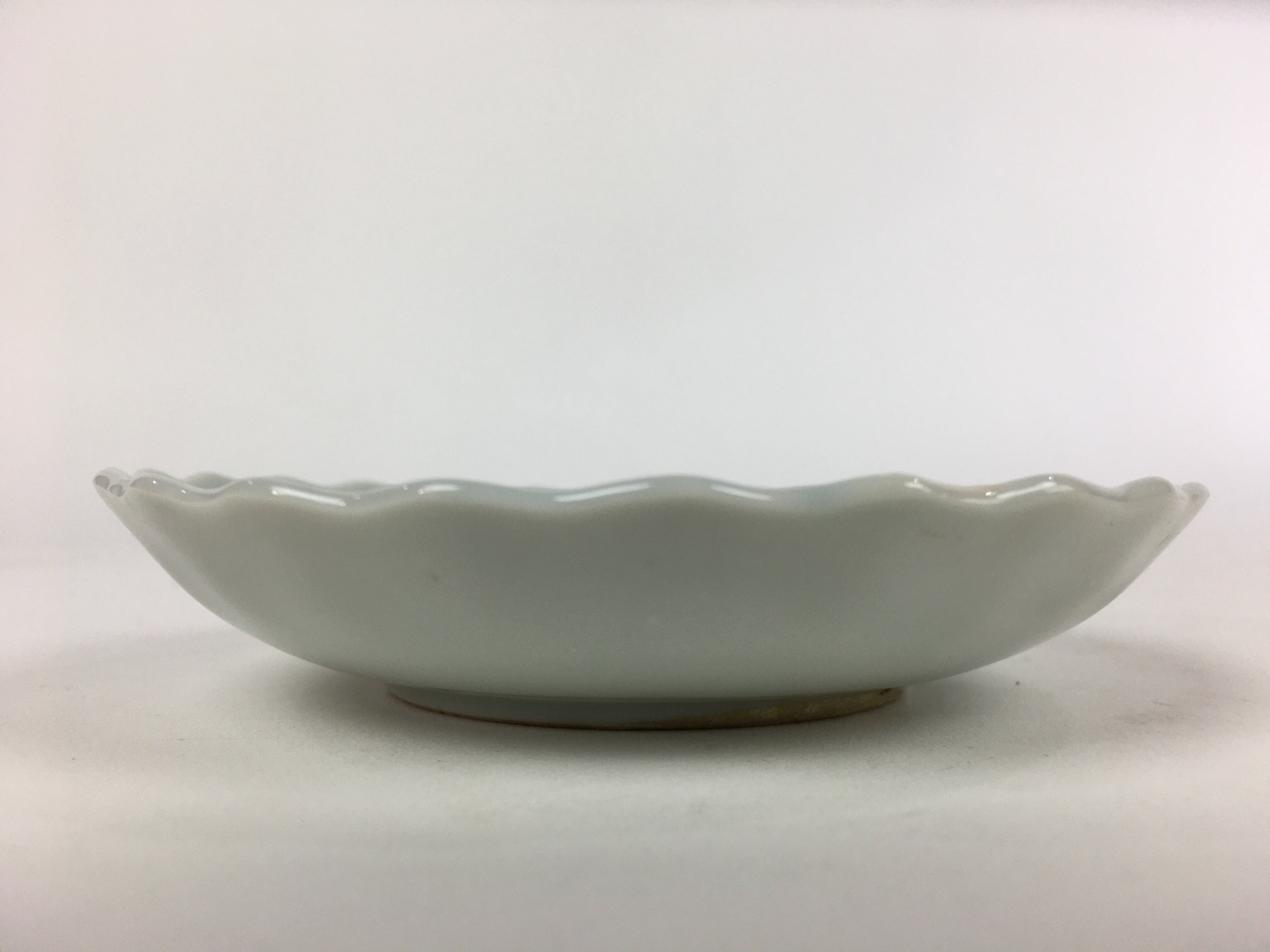 Japanese Porcelain Small Plate Vtg Pottery Bamboo Leaves White Kozara PP997