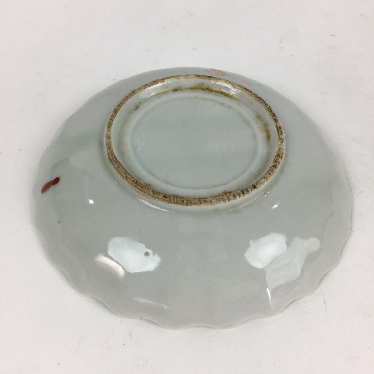 Japanese Porcelain Small Plate Vtg Pottery Bamboo Leaves White Kozara PP998