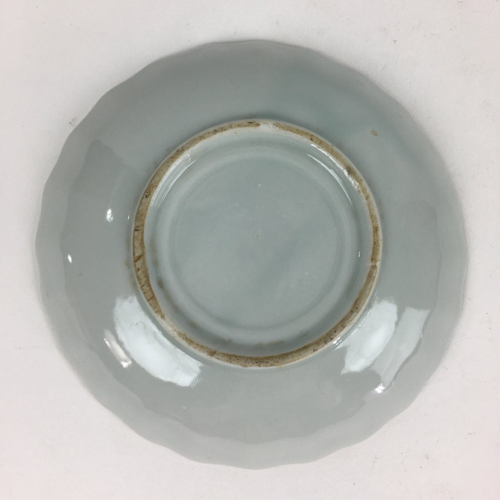 Japanese Porcelain Small Plate Vtg Pottery Bamboo Leaves White Kozara PP999