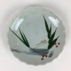 Japanese Porcelain Small Plate Vtg Pottery Bamboo Leaves White Kozara PP999