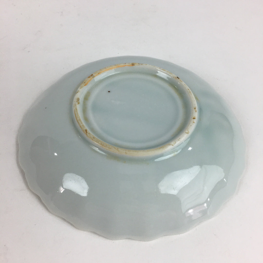 Japanese Porcelain Small Plate Vtg Pottery Bamboo Leaves White Kozara PY2