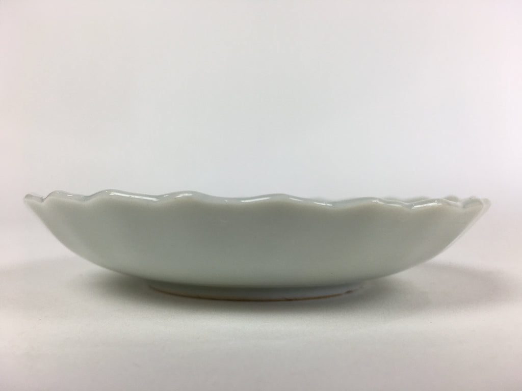 Japanese Porcelain Small Plate Vtg Pottery Bamboo Leaves White Kozara PY2