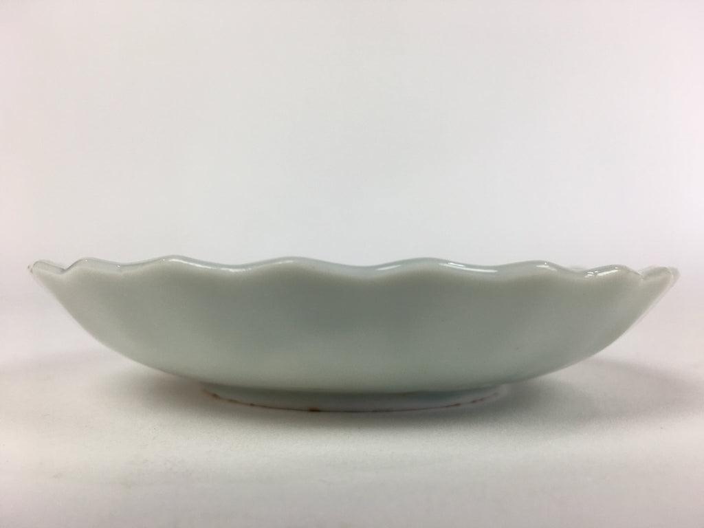 Japanese Porcelain Small Plate Vtg Pottery Bamboo Leaves White Kozara PY2