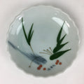 Japanese Porcelain Small Plate Vtg Pottery Bamboo Leaves White Kozara PY2