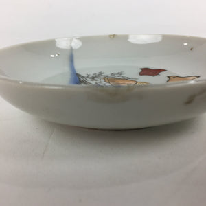 Japanese Porcelain Small Plate Vtg Pottery Countryside House Birds Kozara PP899