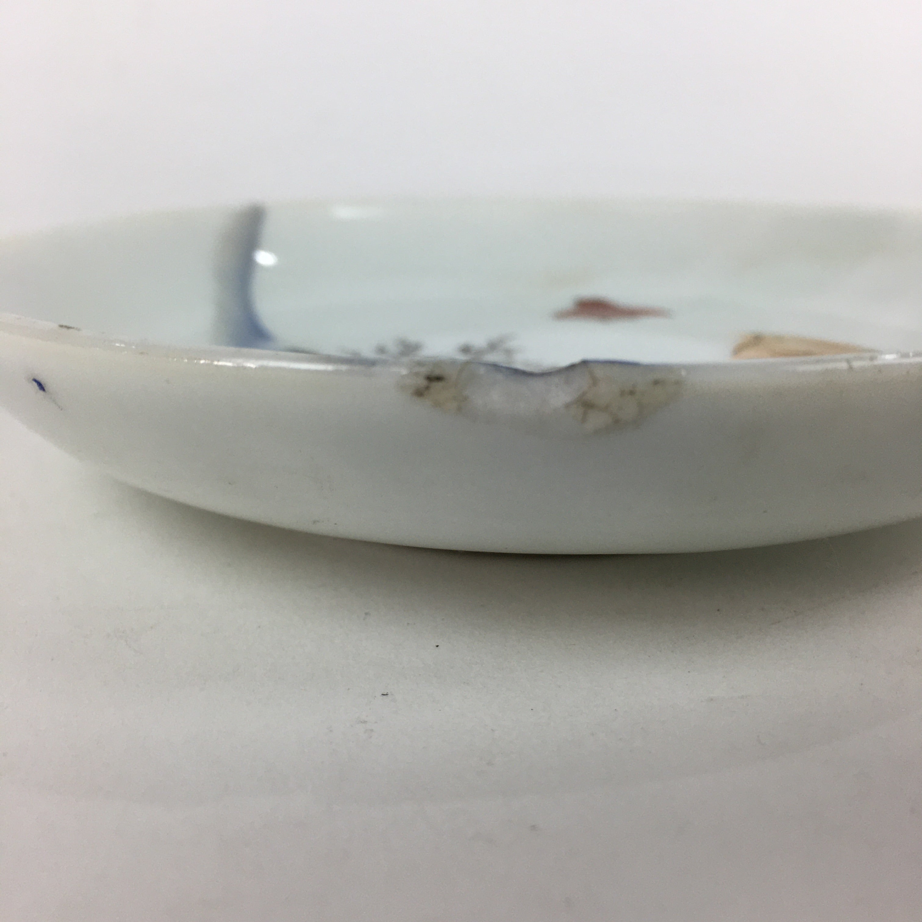 Japanese Porcelain Small Plate Vtg Pottery Countryside House Birds Kozara PP900