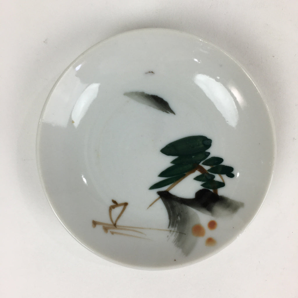 Japanese Porcelain Small Plate Vtg Pottery Mountain Tree Kozara PP981