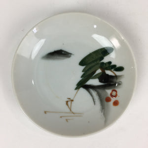 Japanese Porcelain Small Plate Vtg Pottery Mountain Tree Kozara PP982