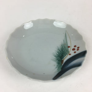 Japanese Porcelain Small Plate Vtg Pottery Pine Tree White Kozara PP987