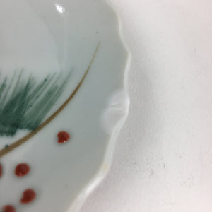 Japanese Porcelain Small Plate Vtg Pottery Pine Tree White Kozara PP988