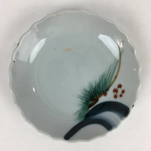 Japanese Porcelain Small Plate Vtg Pottery Pine Tree White Kozara PP990