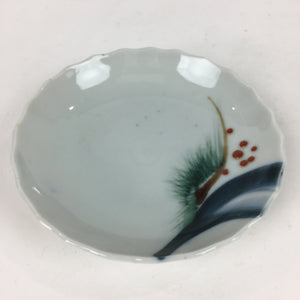 Japanese Porcelain Small Plate Vtg Pottery Pine Tree White Kozara PP991