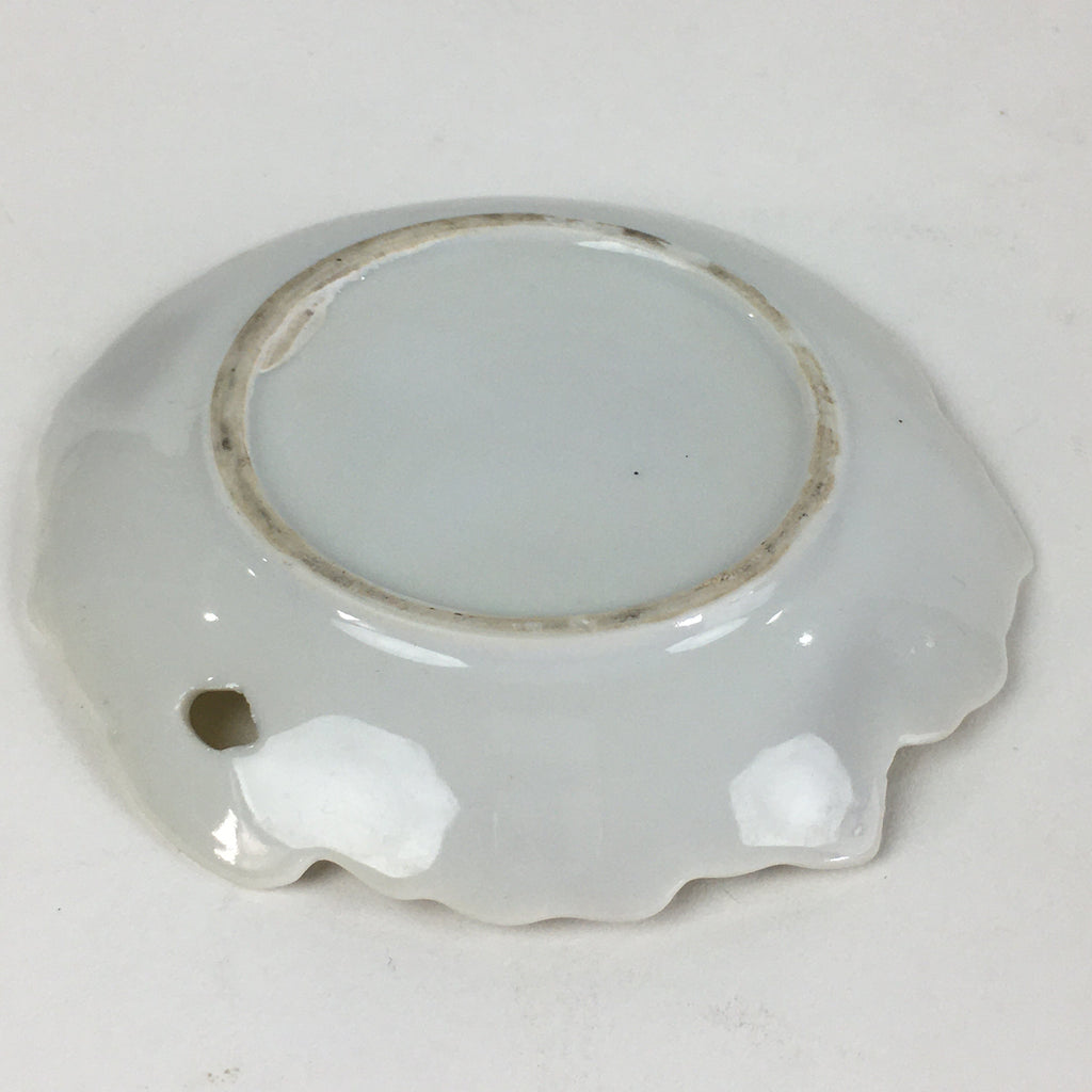 Japanese Porcelain Small Plate Vtg Pottery Pinecone White Kozara PY4