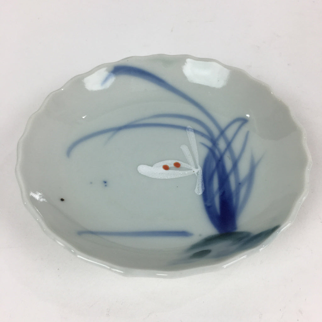 Japanese Porcelain Small Plate Vtg Pottery White Flower Kozara PP985