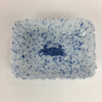 Japanese Porcelain Small Plate Vtg Rectangle Blue Sometsuke Plate Crab PP714