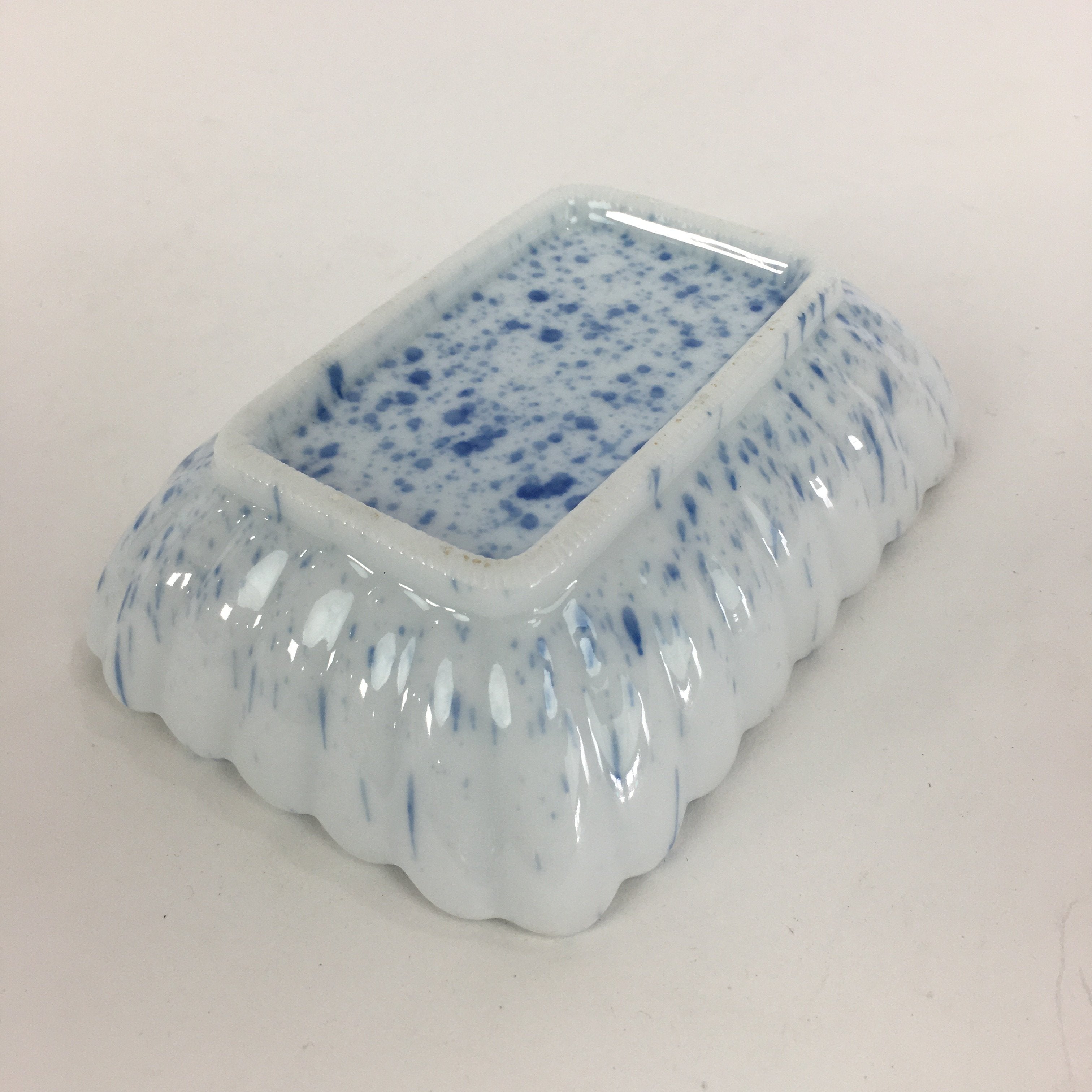 Japanese Porcelain Small Plate Vtg Rectangle Blue Sometsuke Plate Squid PP715