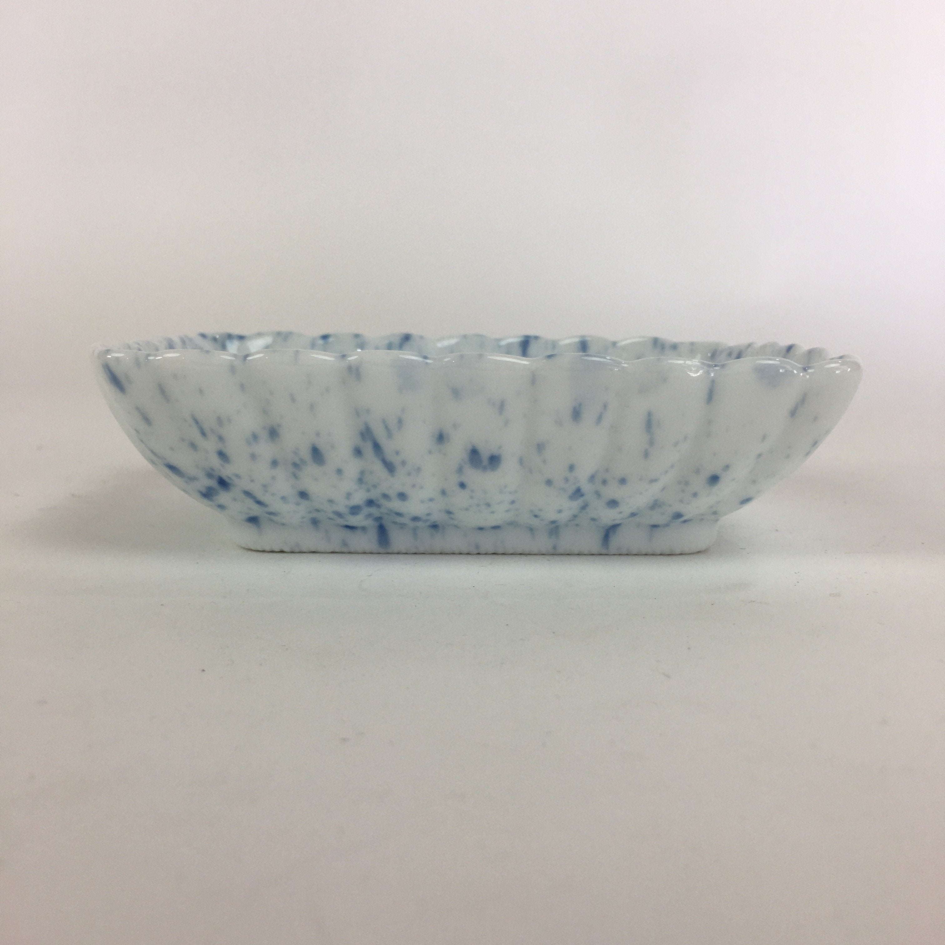 Japanese Porcelain Small Plate Vtg Rectangle Blue Sometsuke Plate Turban Shell P