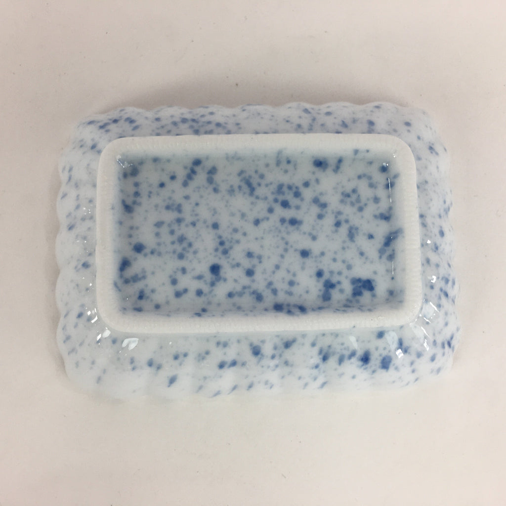 Japanese Porcelain Small Plate Vtg Rectangle Blue Sometsuke Plate Turban Shell P