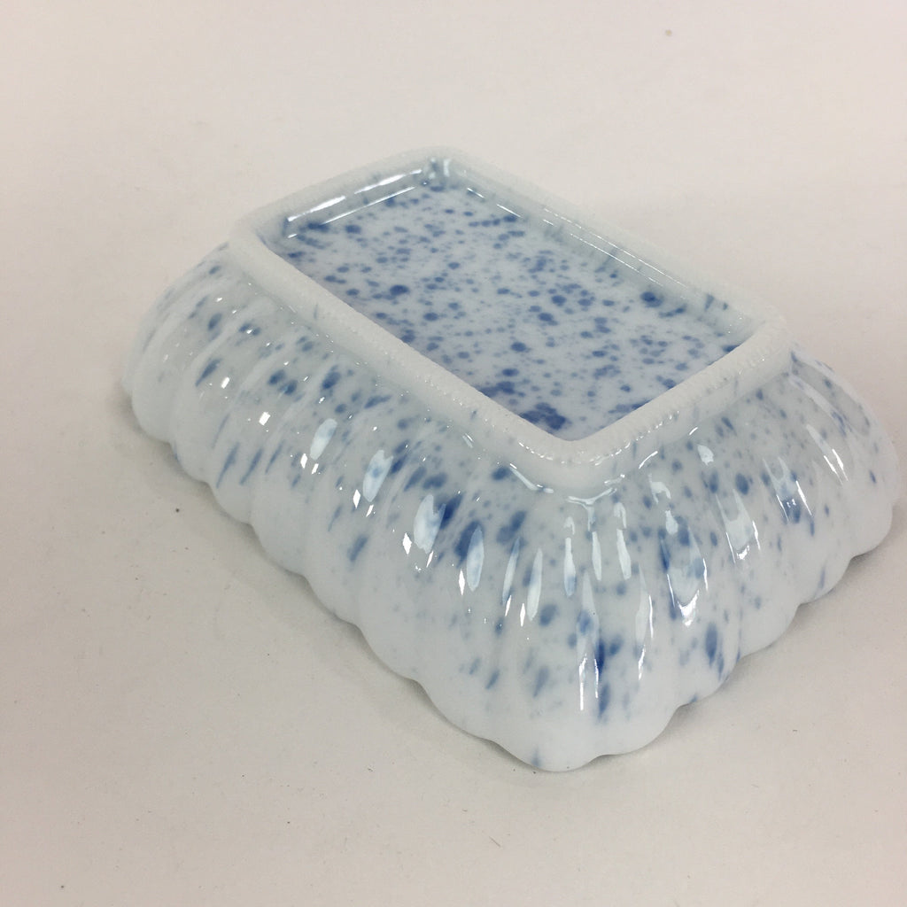 Japanese Porcelain Small Plate Vtg Rectangle Blue Sometsuke Plate Turban Shell P