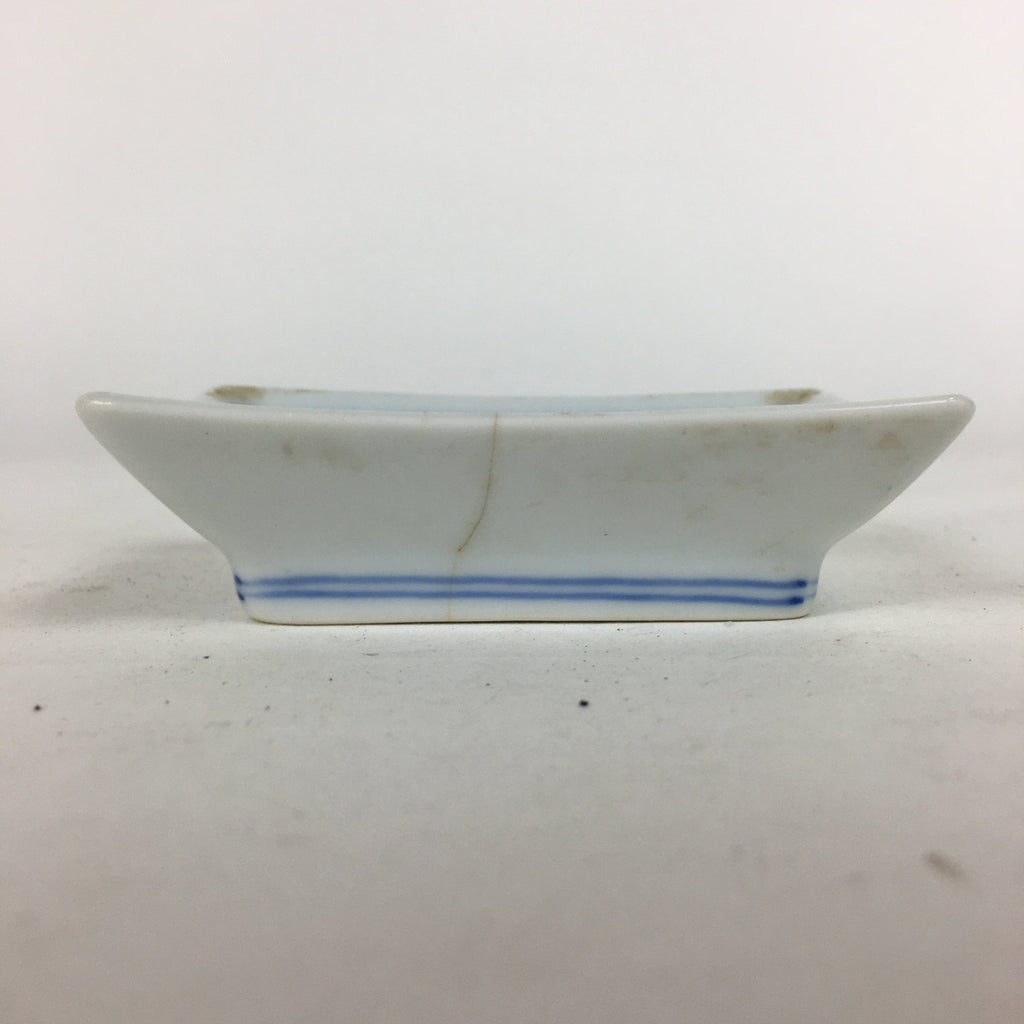 Japanese Porcelain Small Plate Vtg Rectangle Sometsuke Soy Sauce Plate PP643