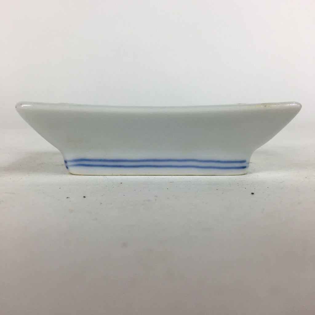Japanese Porcelain Small Plate Vtg Rectangle Sometsuke Soy Sauce Plate PP643
