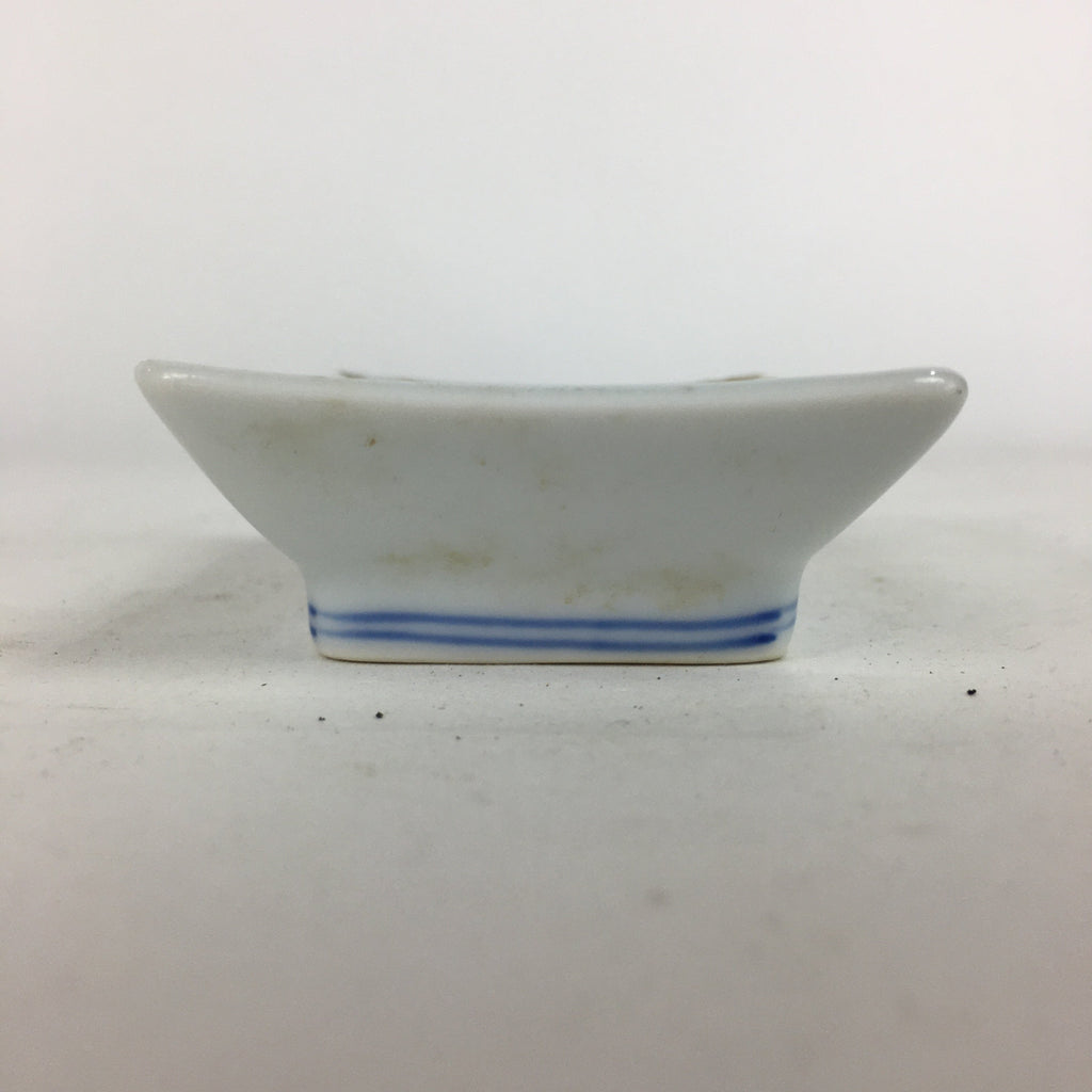 Japanese Porcelain Small Plate Vtg Rectangle Sometsuke Soy Sauce Plate PP643