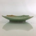 Japanese Porcelain Small Plate Vtg Small Leaf Pattern Green Kozara PY104