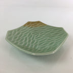Japanese Porcelain Small Plate Vtg Small Leaf Pattern Green Kozara PY104