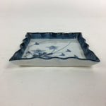 Japanese Porcelain Small Plate Vtg Square Shape Blue Sometsuke Kozara PP733
