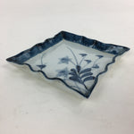 Japanese Porcelain Small Plate Vtg Square Shape Blue Sometsuke Kozara PP733