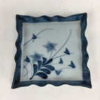 Japanese Porcelain Small Plate Vtg Square Shape Blue Sometsuke Kozara PP734