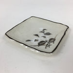 Japanese Porcelain Small Plate Vtg Square Shape White Flower Kozara PP774