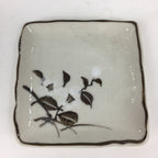 Japanese Porcelain Small Plate Vtg Square Shape White Flower Kozara PP775