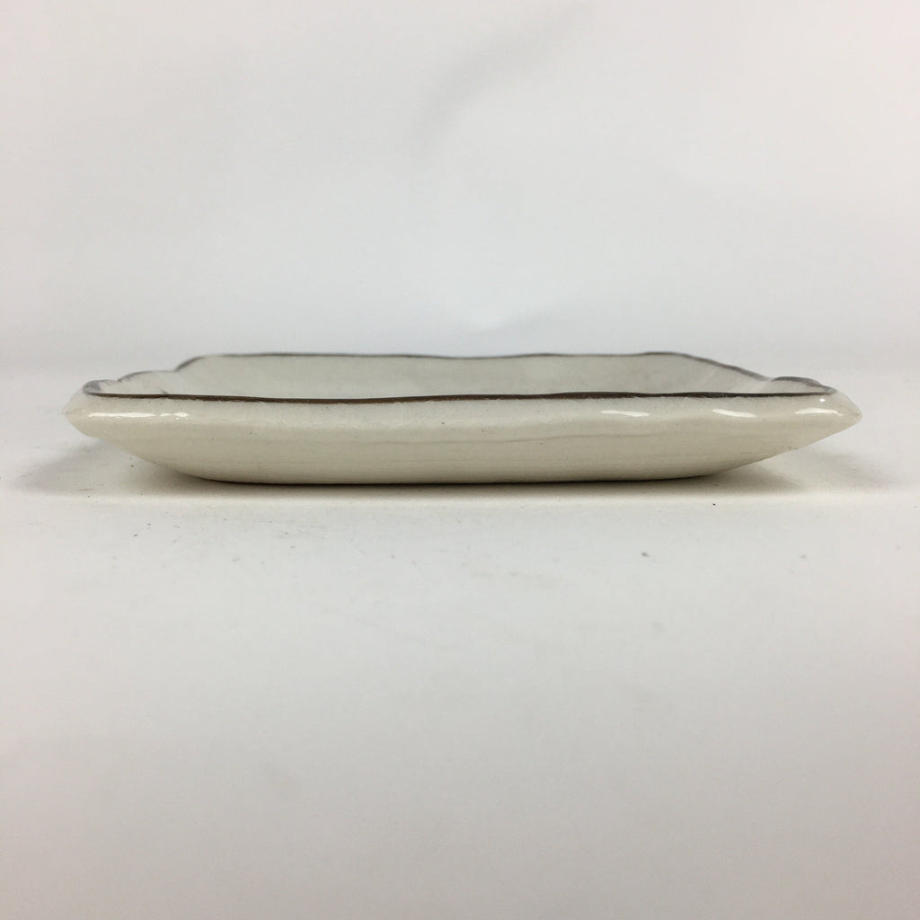 Japanese Porcelain Small Plate Vtg Square Shape White Flower Kozara PP775