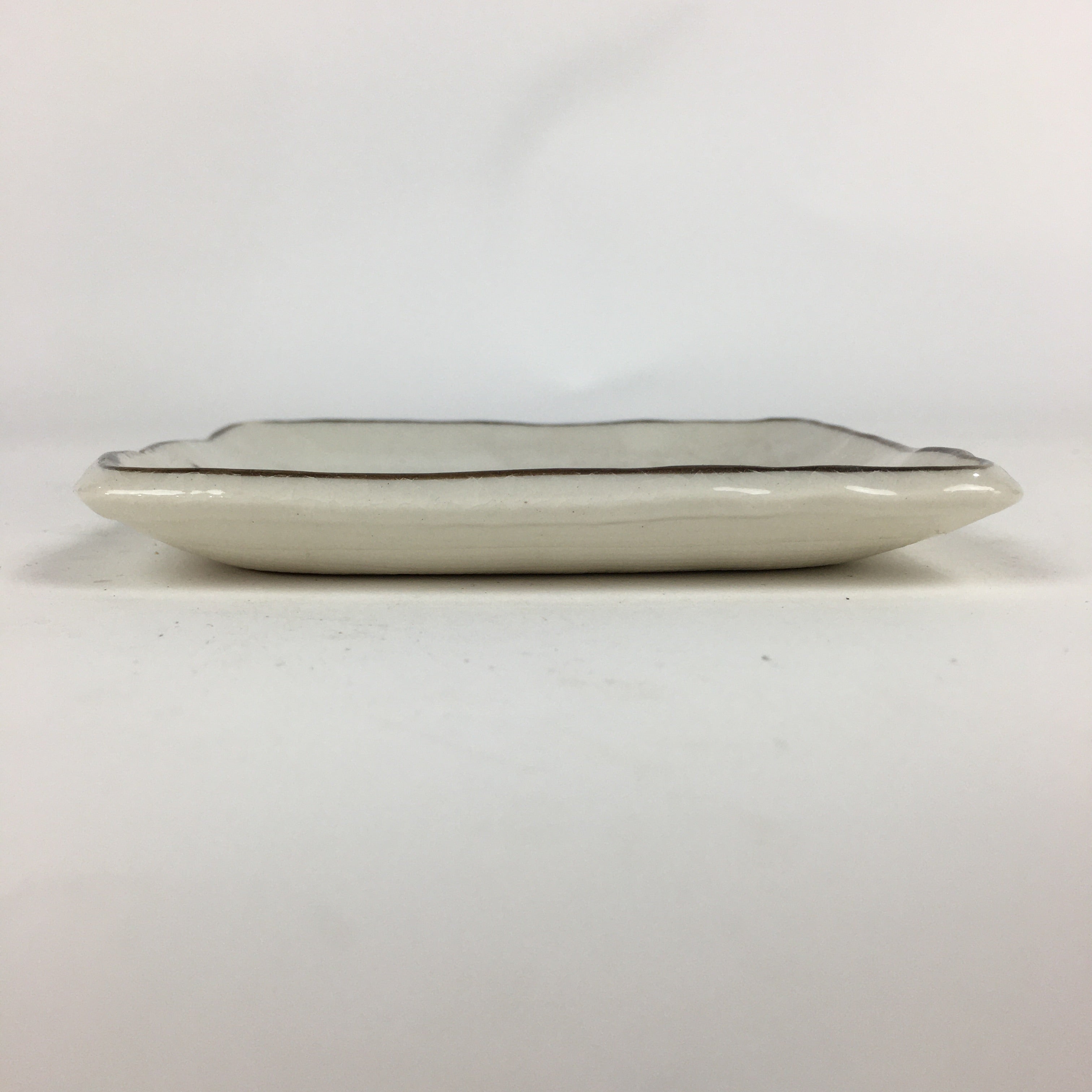 Japanese Porcelain Small Plate Vtg Square Shape White Flower Kozara PP775