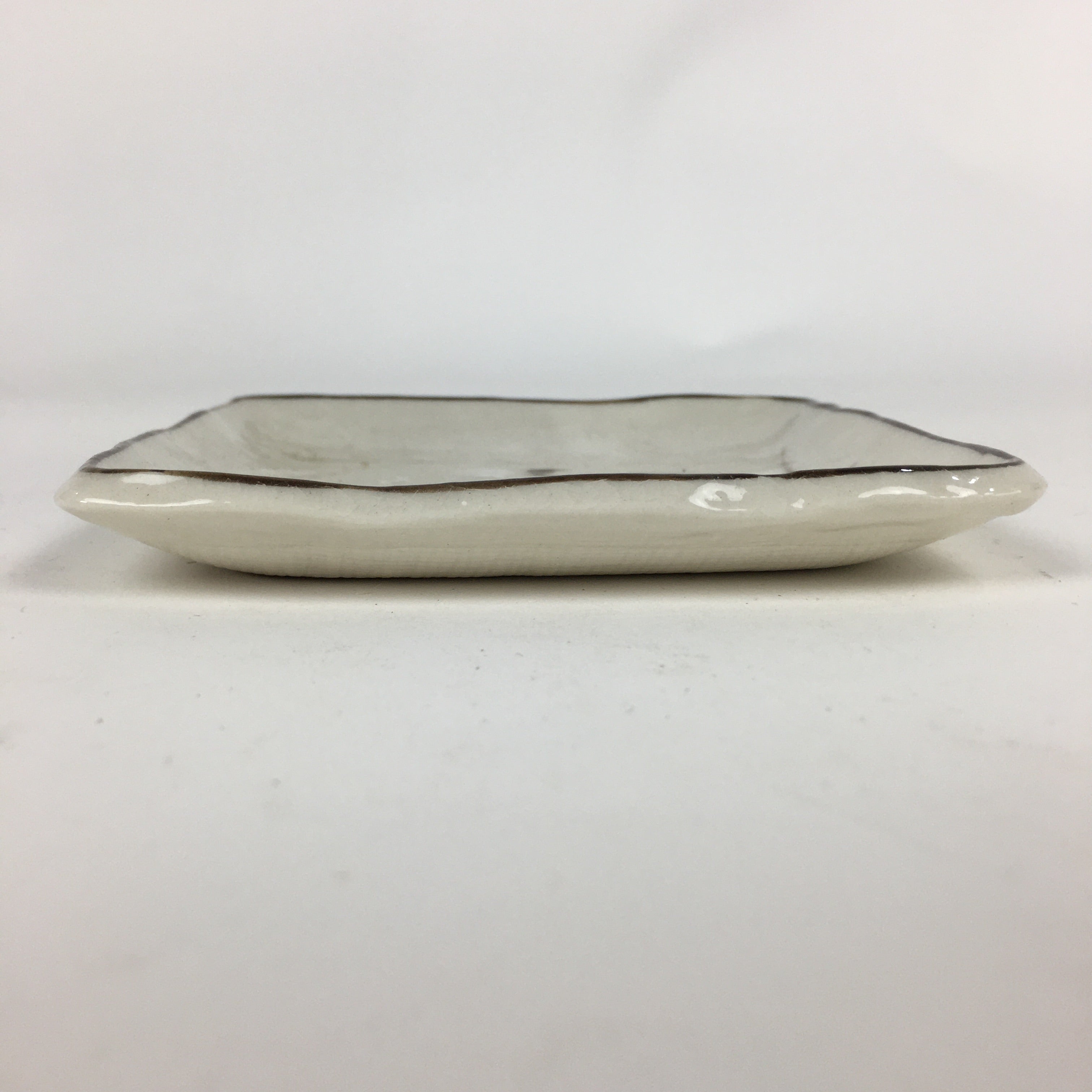 Japanese Porcelain Small Plate Vtg Square Shape White Flower Kozara PP775