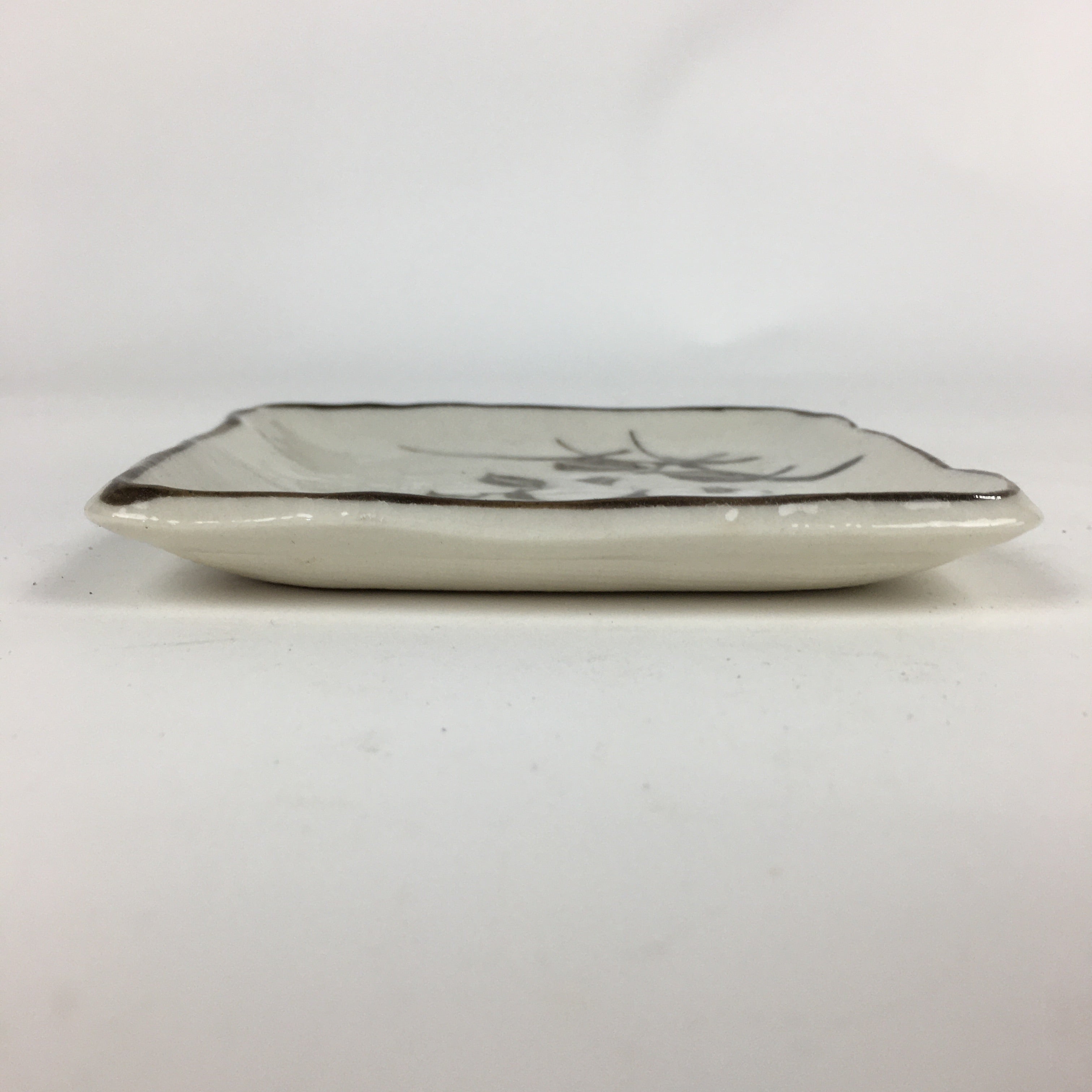 Japanese Porcelain Small Plate Vtg Square Shape White Flower Kozara PP775