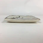 Japanese Porcelain Small Plate Vtg Square Shape White Flower Kozara PP775