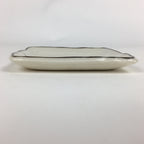 Japanese Porcelain Small Plate Vtg Square Shape White Flower Kozara PP776