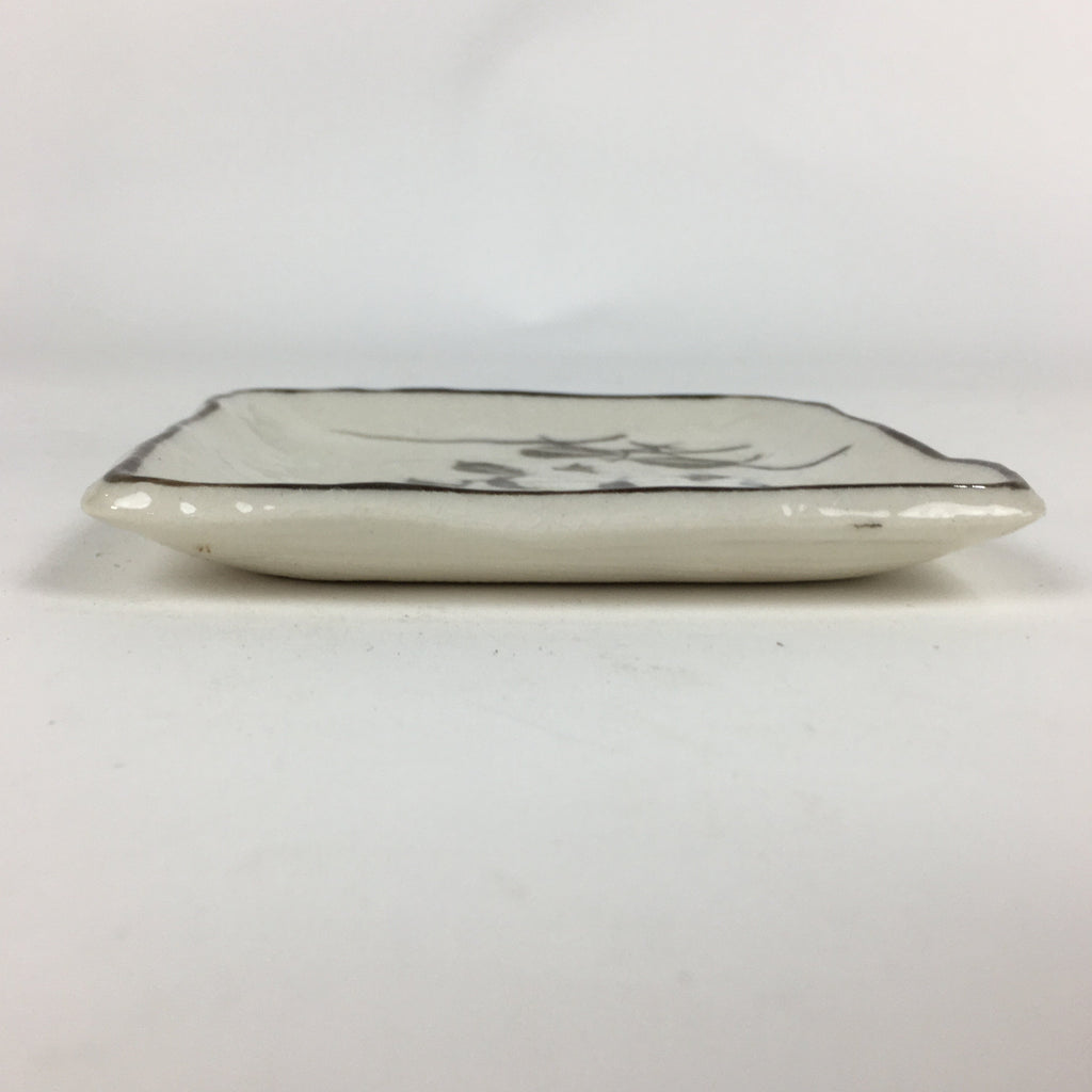 Japanese Porcelain Small Plate Vtg Square Shape White Flower Kozara PP776