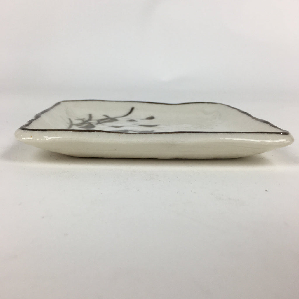 Japanese Porcelain Small Plate Vtg Square Shape White Flower Kozara PP776