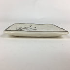 Japanese Porcelain Small Plate Vtg Square Shape White Flower Kozara PP776