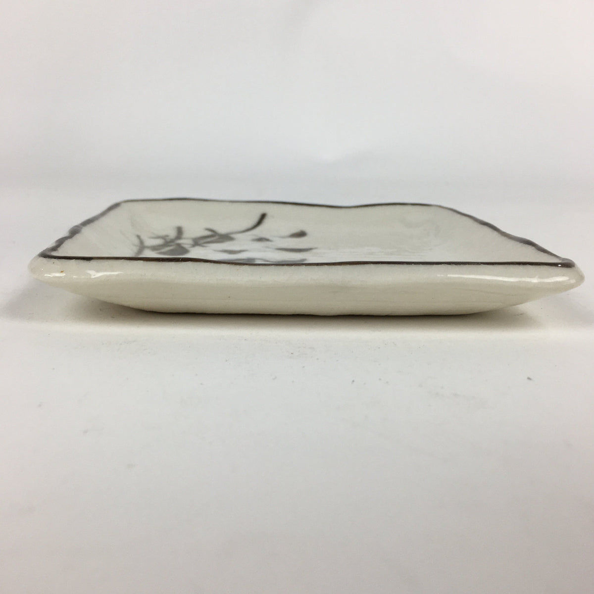 Japanese Porcelain Small Plate Vtg Square Shape White Flower Kozara PP776