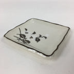 Japanese Porcelain Small Plate Vtg Square Shape White Flower Kozara PP776