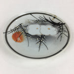 Japanese Porcelain Small Plate Vtg White Plum Blossom Hand Drawn Picture PY32