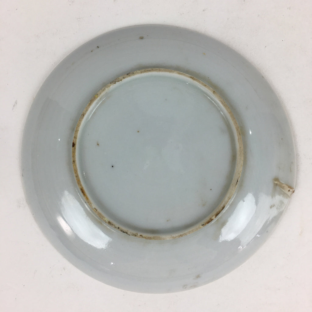 Japanese Porcelain Small Plate Vtg White Plum Blossom Hand Drawn Picture PY32