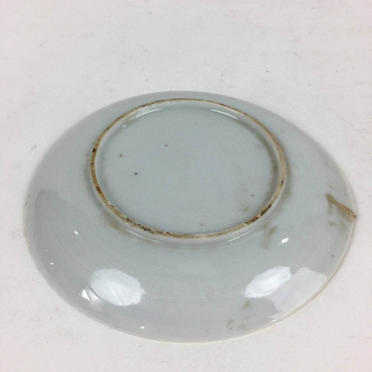 Japanese Porcelain Small Plate Vtg White Plum Blossom Hand Drawn Picture PY32