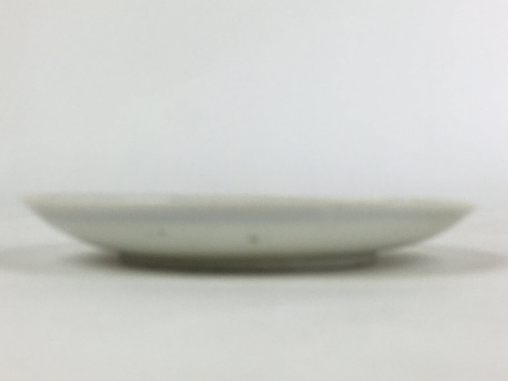 Japanese Porcelain Small Plate Vtg White Plum Blossom Hand Drawn Picture PY32