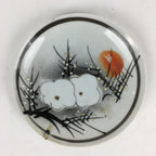 Japanese Porcelain Small Plate Vtg White Plum Blossom Hand Drawn Picture PY32