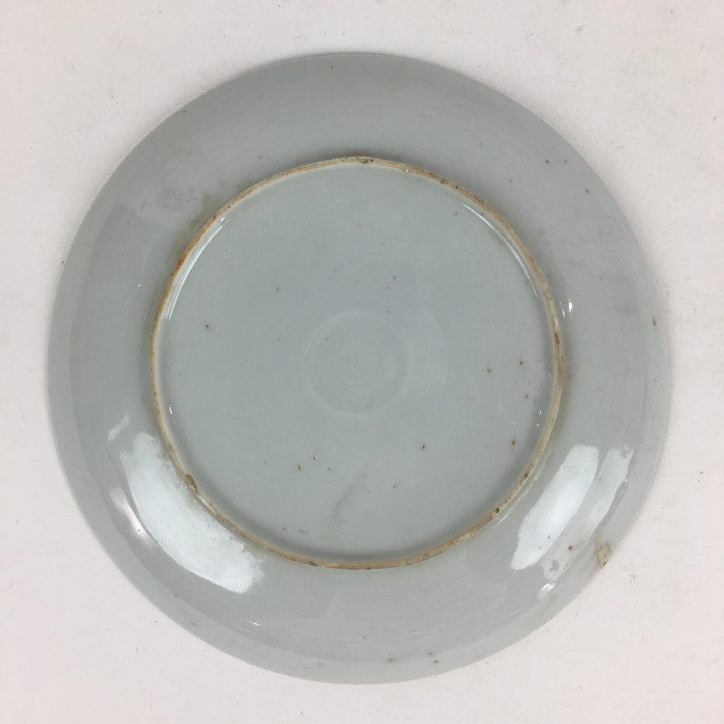 Japanese Porcelain Small Plate Vtg White Plum Blossom Hand Drawn Picture PY33